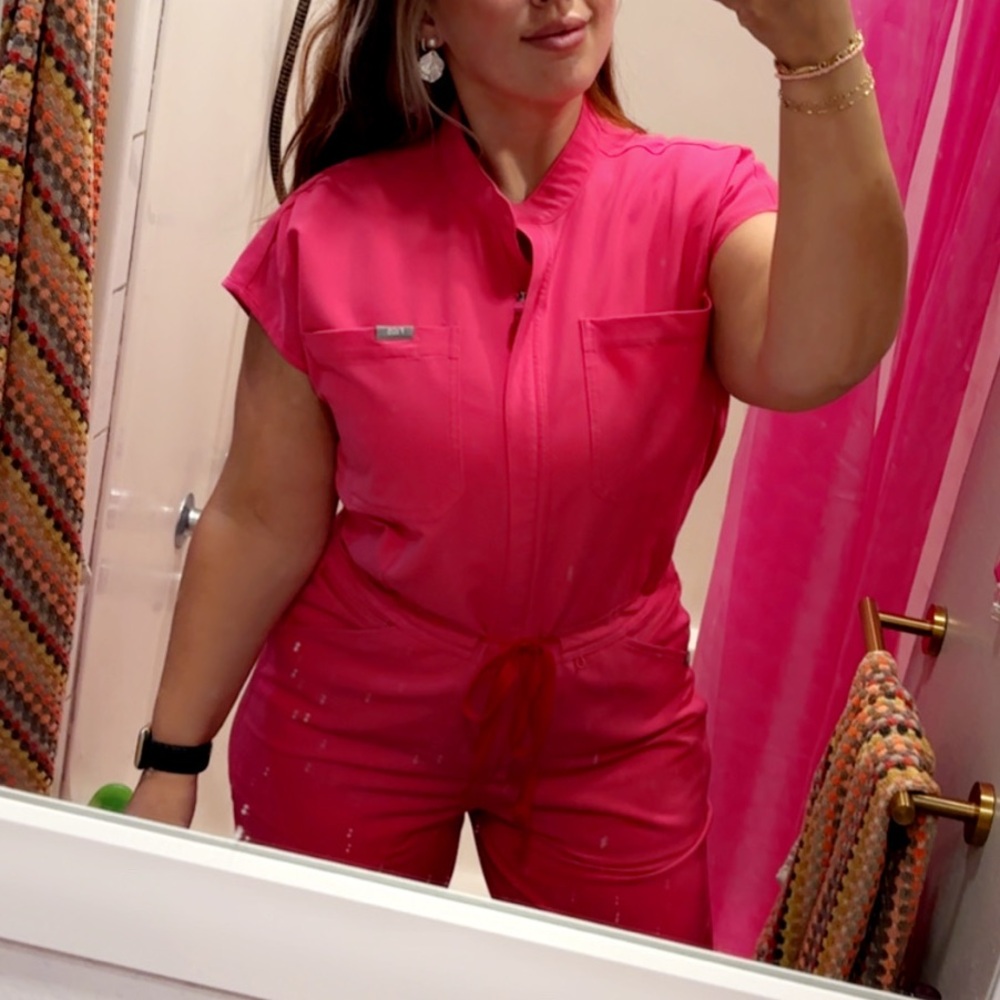 Shocking Pink Rafaela Cargo ScrubJumpsuit™ - L / Shocking Pink